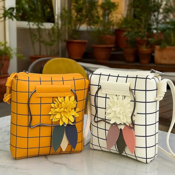 Grid Bloom Mini Crossbody Bag