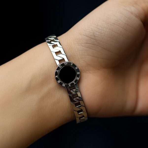 Elegant Black Dial Stainless Steel Bracelet