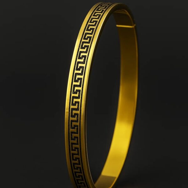 Elegant Gold-Plated Greek Key Bangle