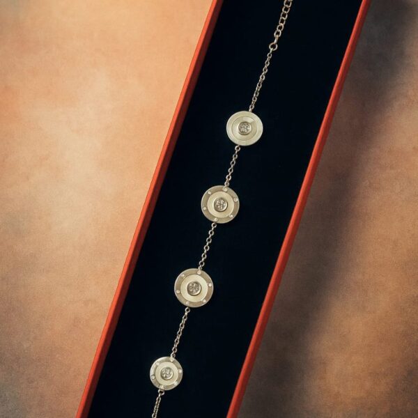 Elegant Circle Charm Bracelet with Crystals