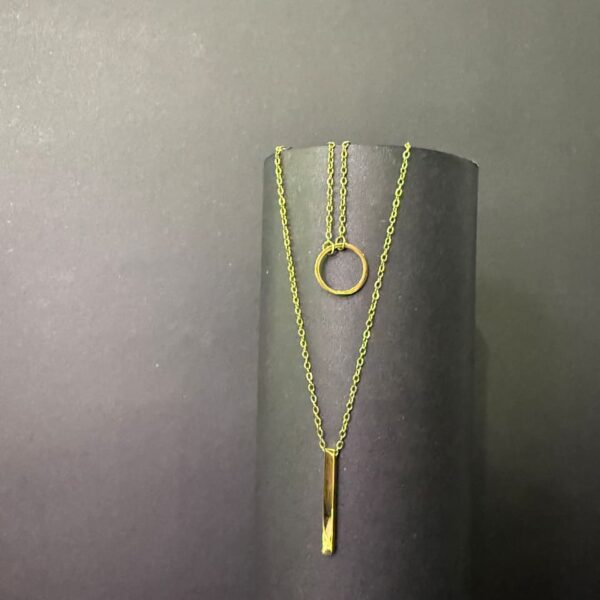 minimalist gold necklace double layer