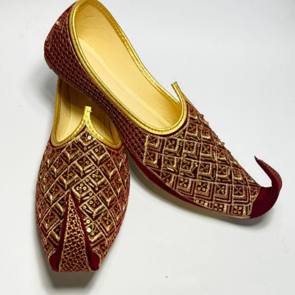 Maroon & Golden  Men's Khussa